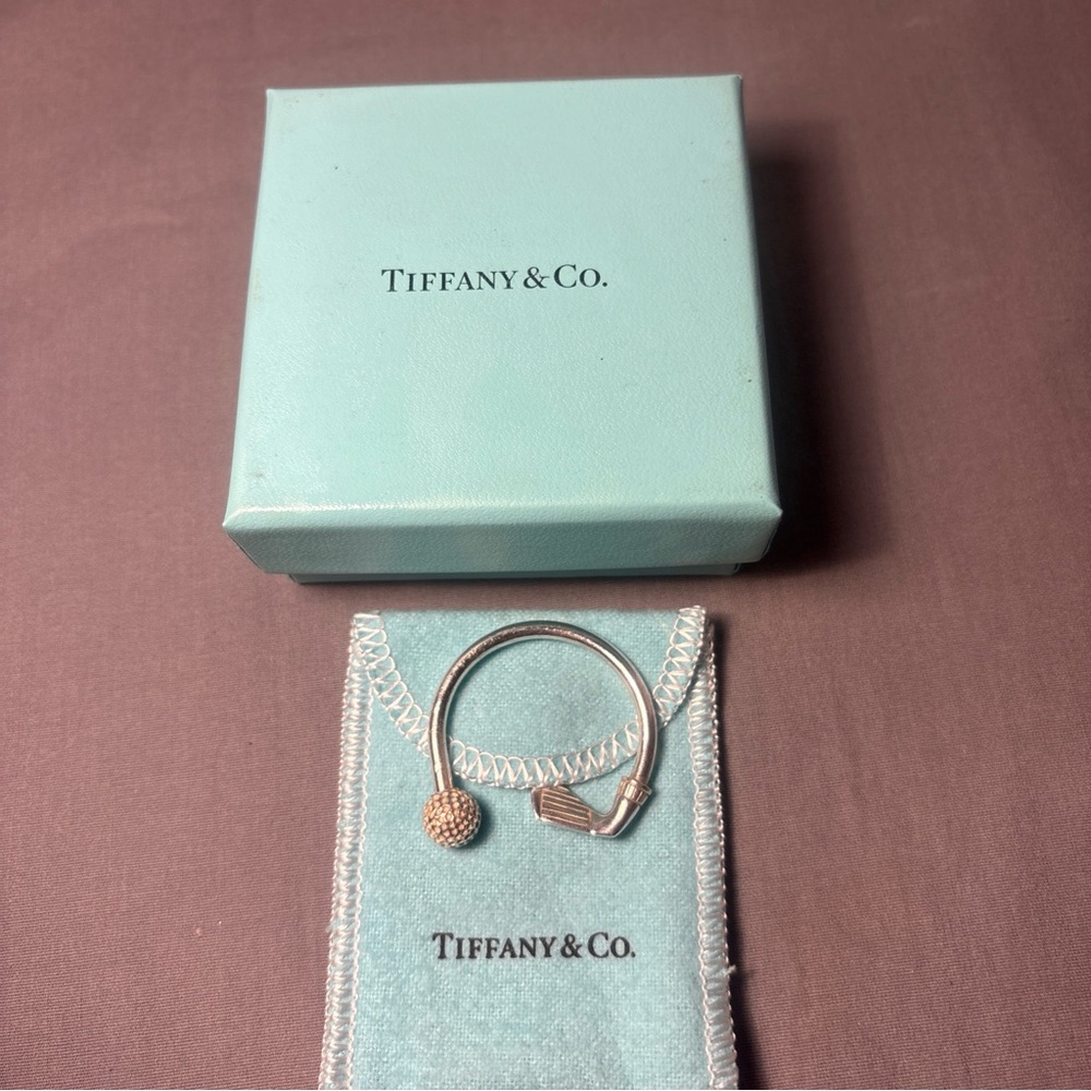 Tiffany & Co. Silver golf key ring. With pouch and box. - Picture 3 of 5